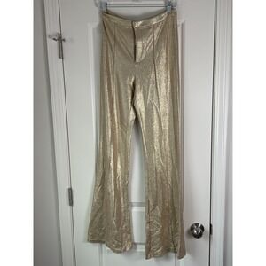 Flying Tomato Womens Soft Gold Flare Leg Pants Size Medium